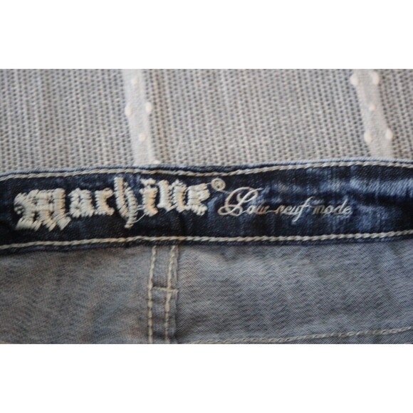 Machine Pour Neuf Mode Distressed Blue Jean Shorts Womens Size 28 - Picture 4 of 5
